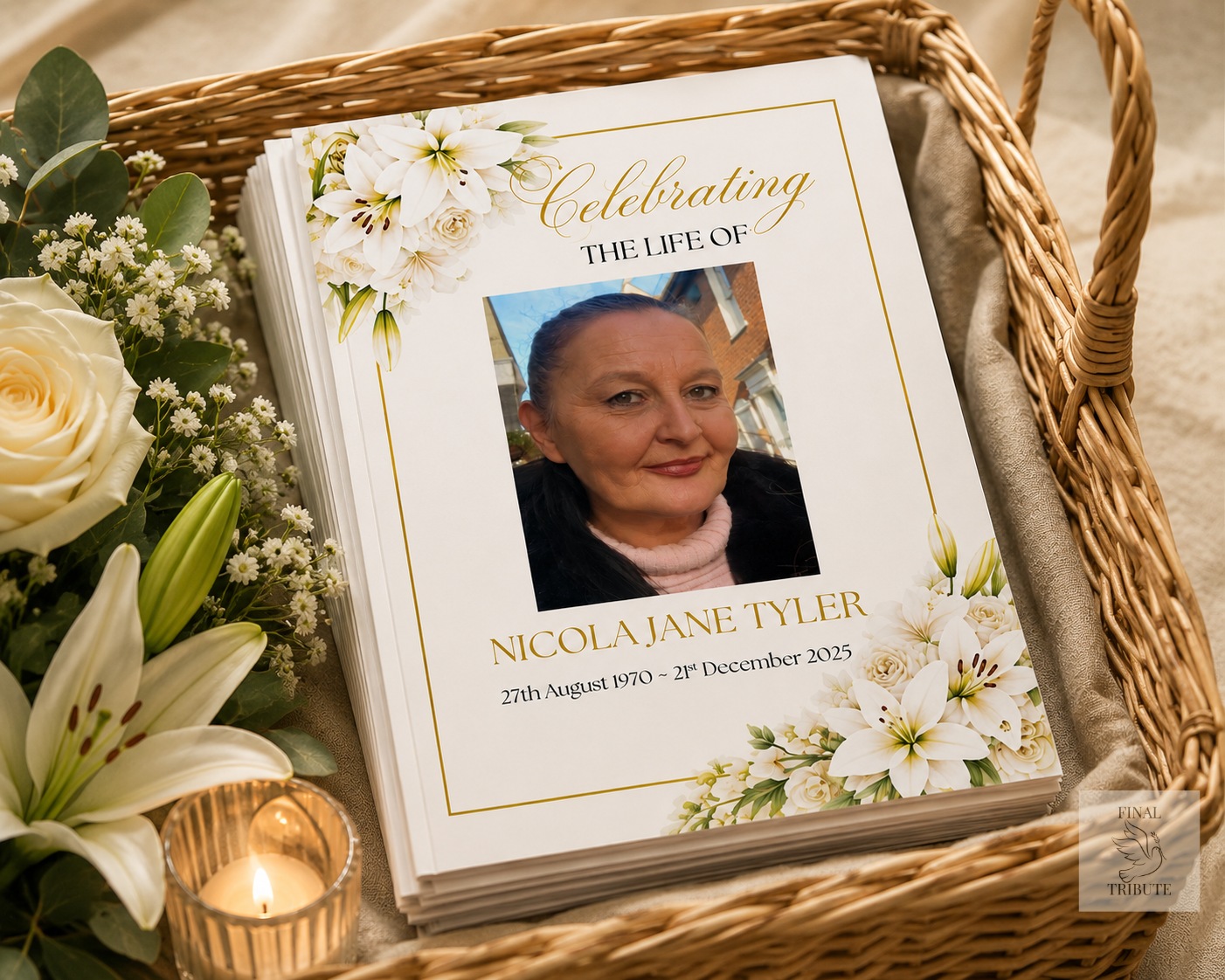 Personalised Funeral Order of Service Booklets | Premium Printed Memorial Service Programmes