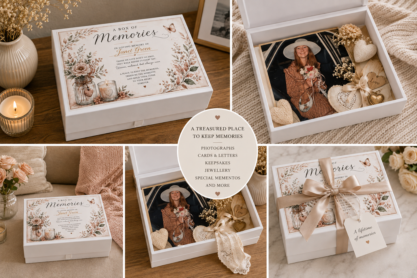 Personalised Memorial Memory Box | Magnetic Keepsake Box | In Loving Memory Gift | Bereavement Keepsake Box