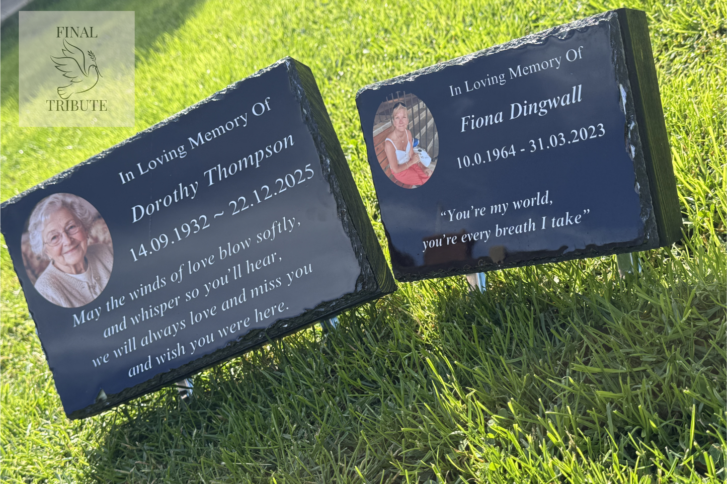 XL Personalised Photo Grave Marker | Weatherproof | Memorial Plaque | Headstone |