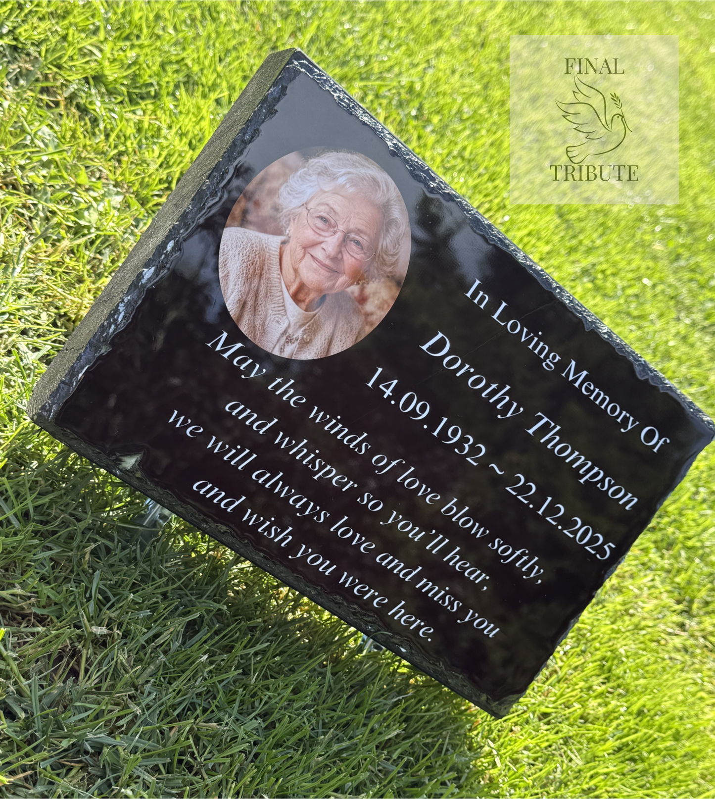 XL Personalised Photo Grave Marker | Weatherproof | Memorial Plaque | Headstone |